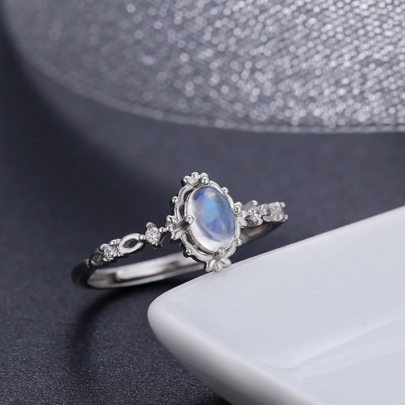 Victorian Natural Moonstone Silver Ring