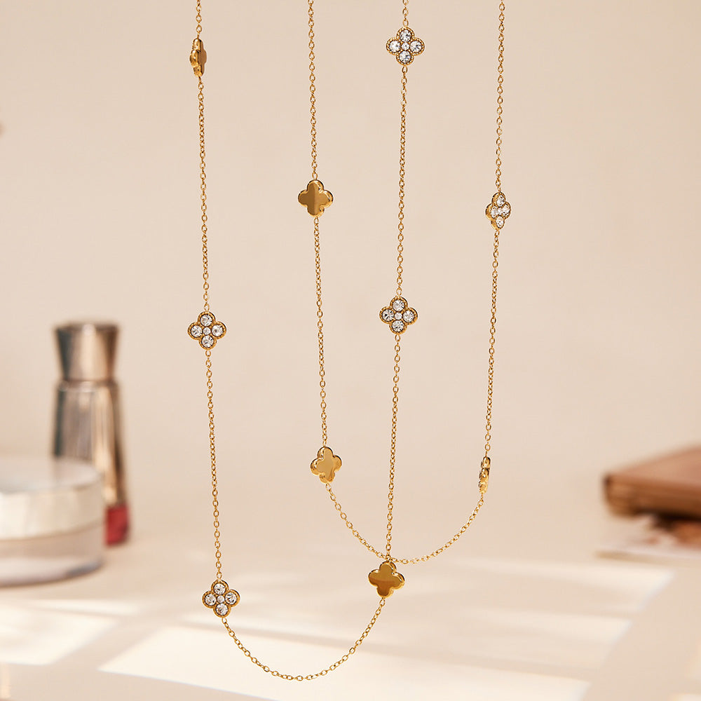 Celeste Clover Long Necklace