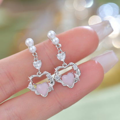 Rosé Heart Earrings
