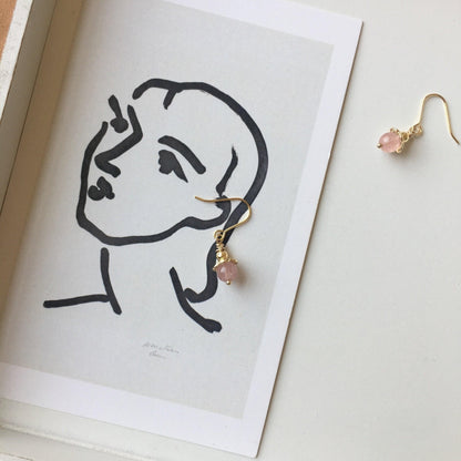[] Rose Quartz Earrings