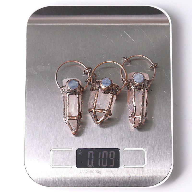 Rose Quartz Pendant With Kyanite 2-3 Inch Healing Jewelry