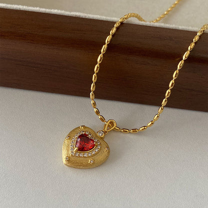 Royal Red Heart Necklace
