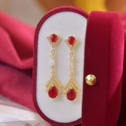 Marisa Ruby Baroque Drop Earrings