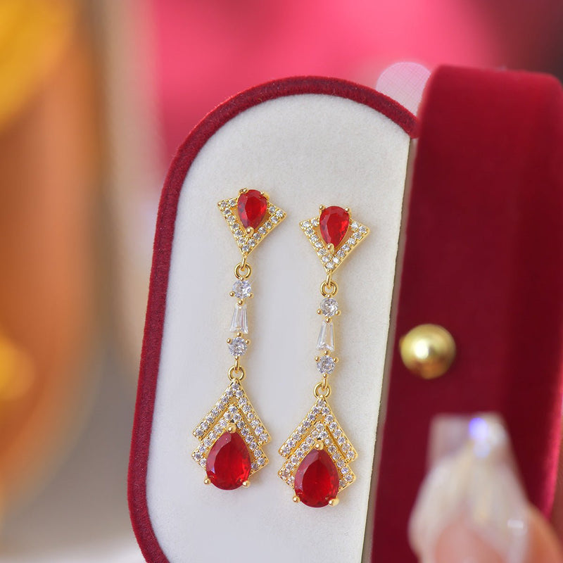 Marisa Ruby Baroque Drop Earrings