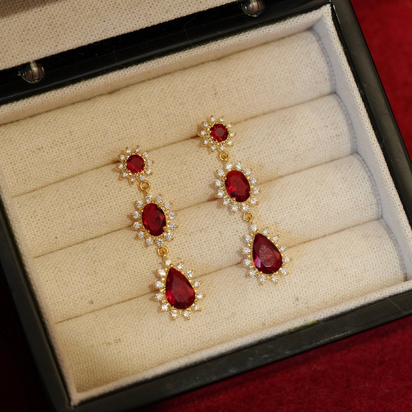 Rosa Ruby Drop Earrings