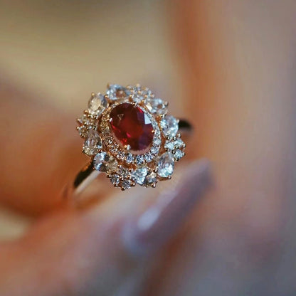 Ruby Dahlia Ring