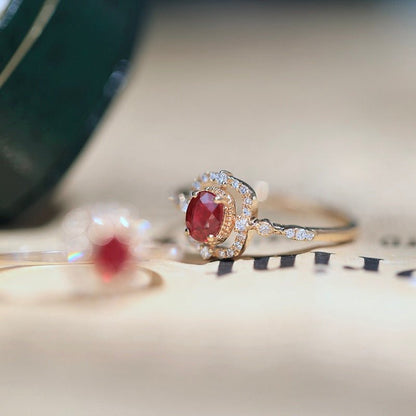 Ruby Halo Ring