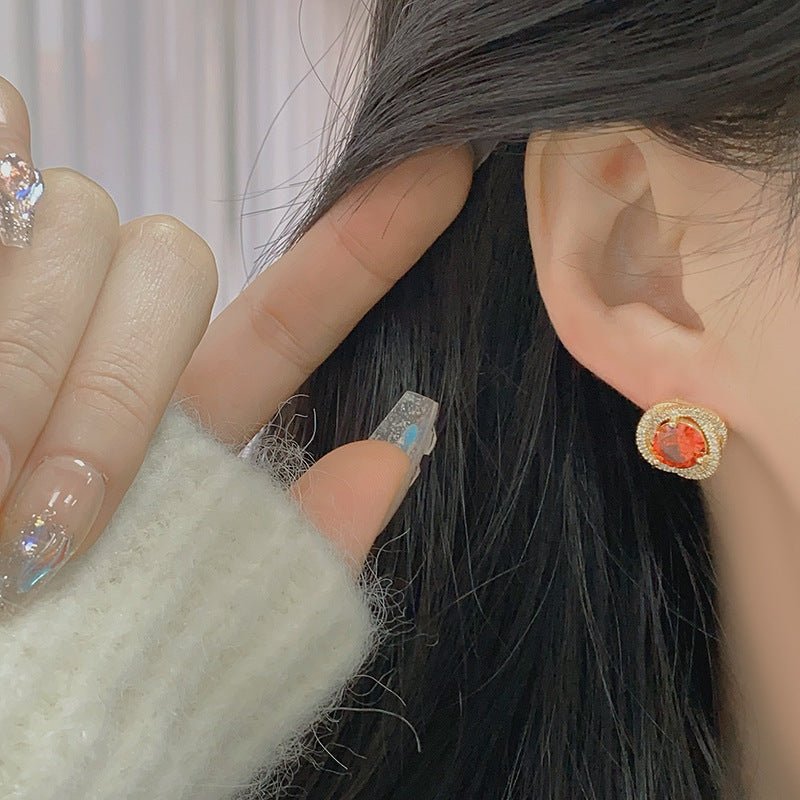 Ivana Ruby Stud Earrings