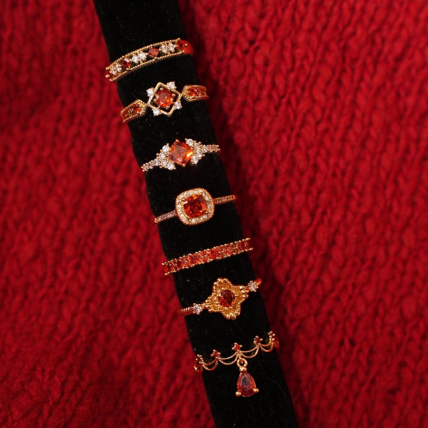 Scarlet Lattice Ring