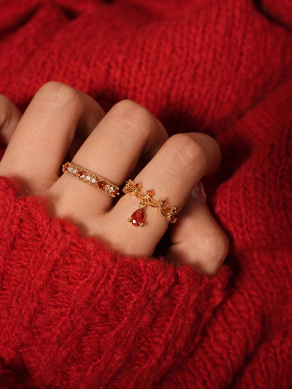 Scarlet Lattice Ring