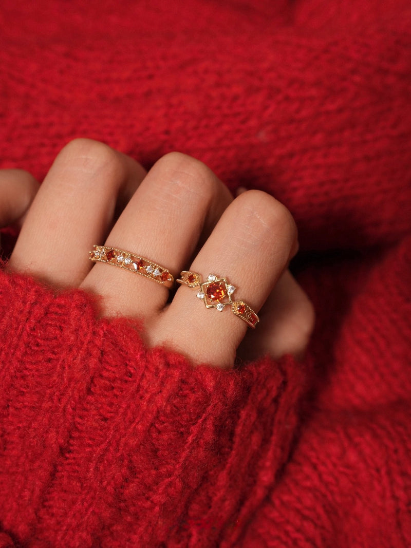 Scarlet Lattice Ring