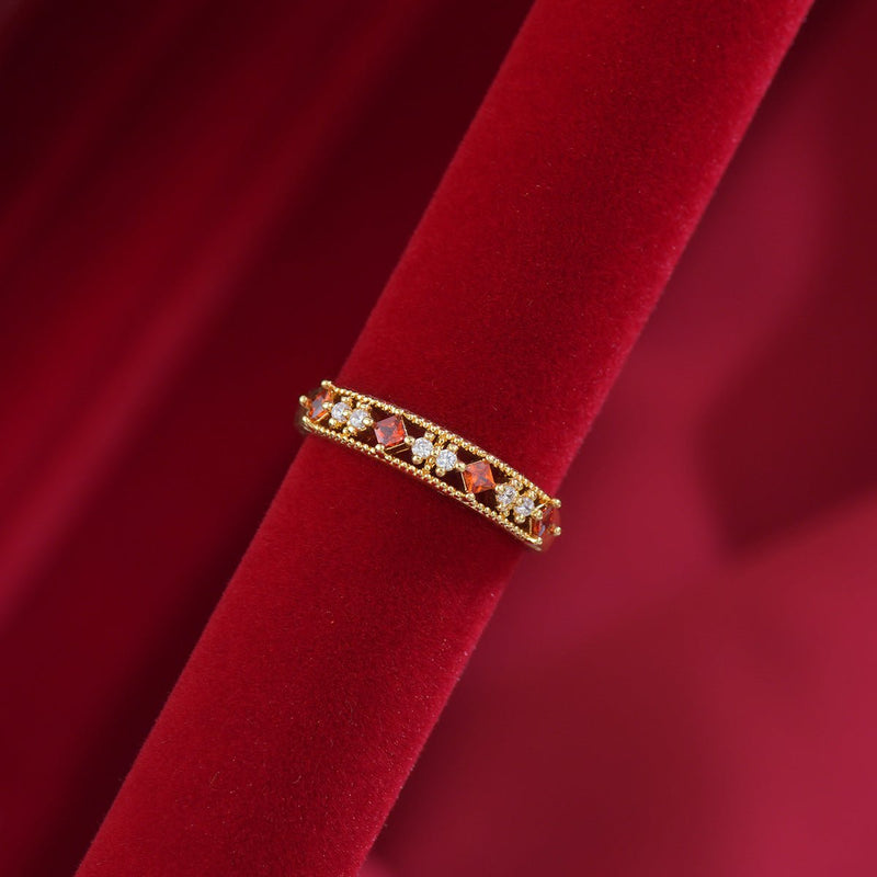 Scarlet Lattice Ring