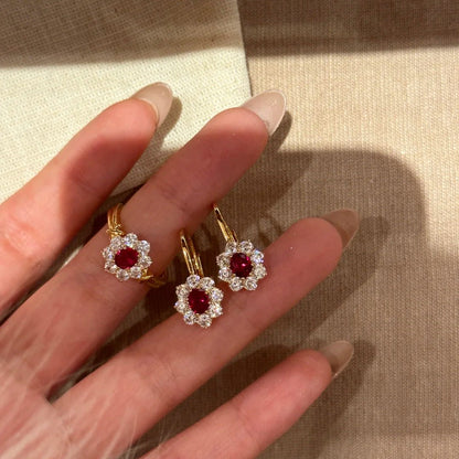 Scarlet Rosette Earrings