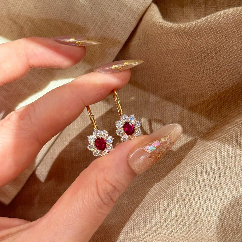 Scarlet Rosette Earrings