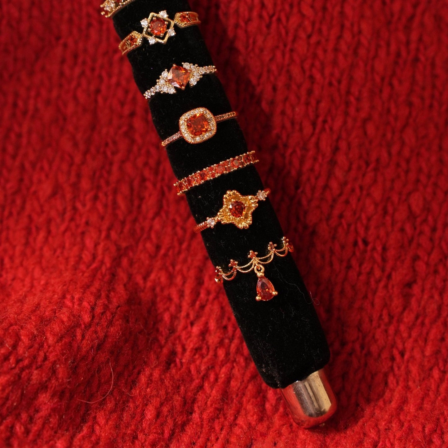 Scarlet Sunflare Ring