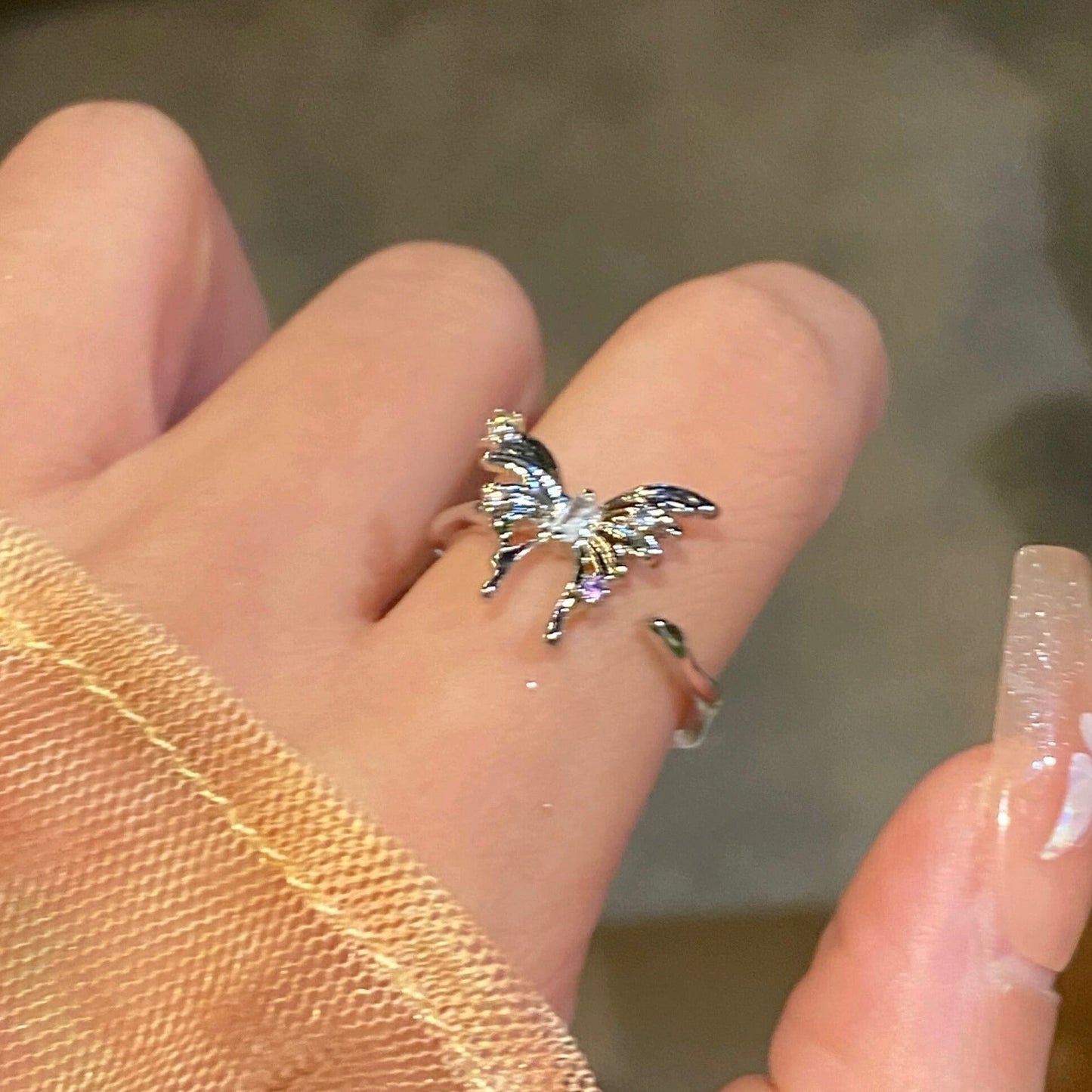 [] Lana Silver Butterfly Ring
