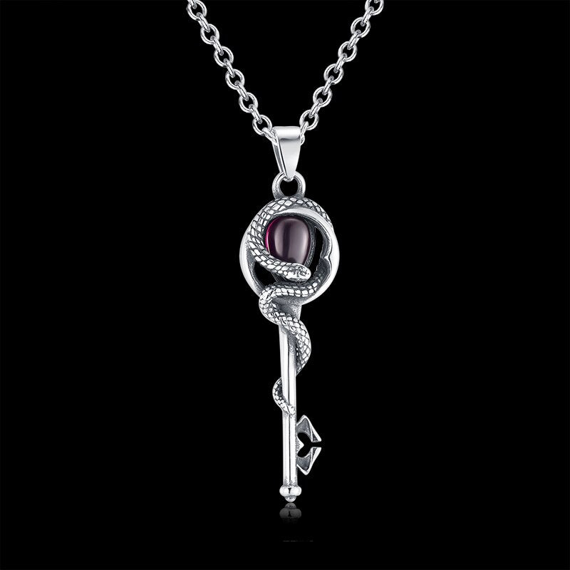 Snake & Gem Key Pendant