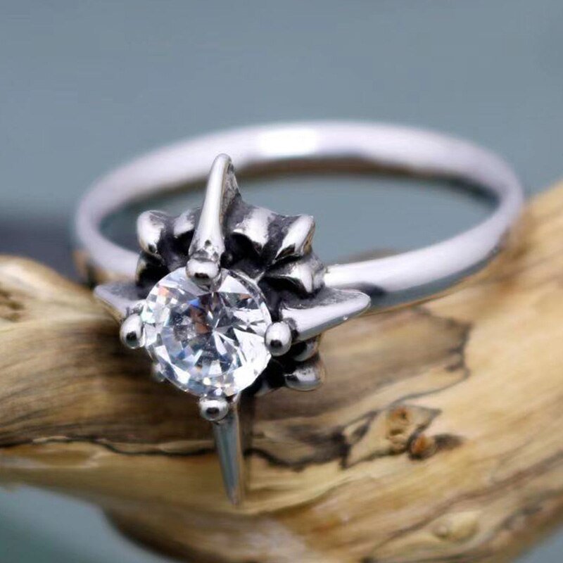 Solitaire Star Ring