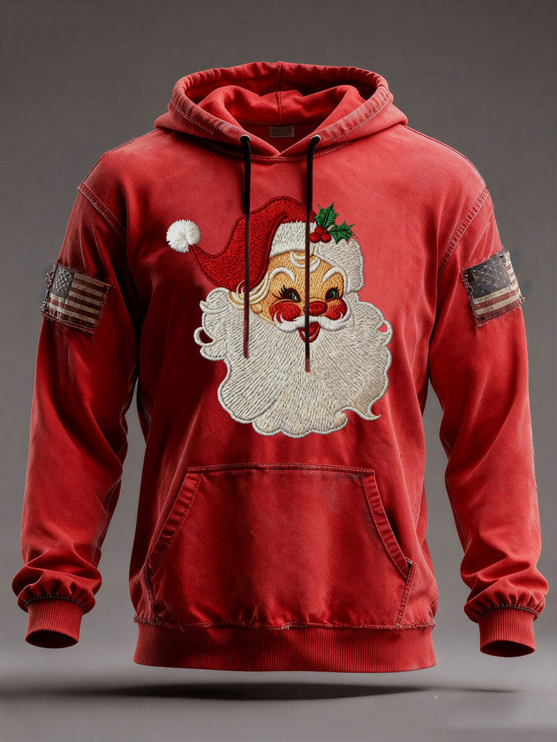 Men's Santa Oversized Drop-Shoulder Hoodie with Pockets