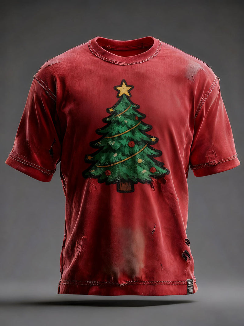 Men's T-Shirt with Christmas Tree Print