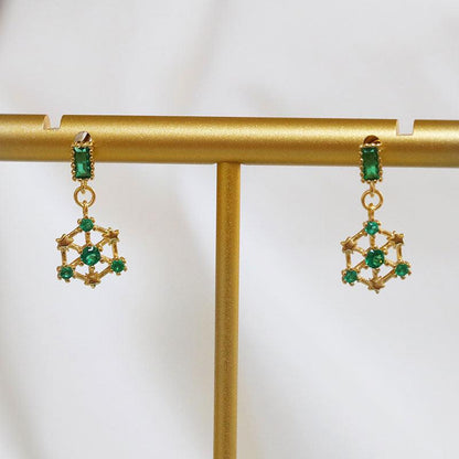 Star Earrings (blue/green)