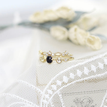 Starlit Noir Ring Set