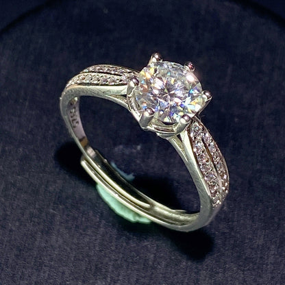 Sterling Silver Moissanite Spiritual Healing Ring 0.5-5ct