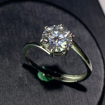Sterling Silver Moissanite Spiritual Healing Ring 0.5-5ct