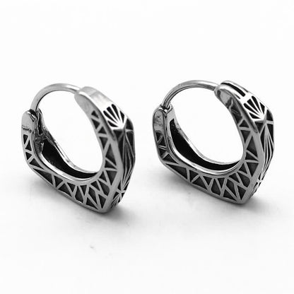 Titanium Steel Viking Hoop Balance Earrings