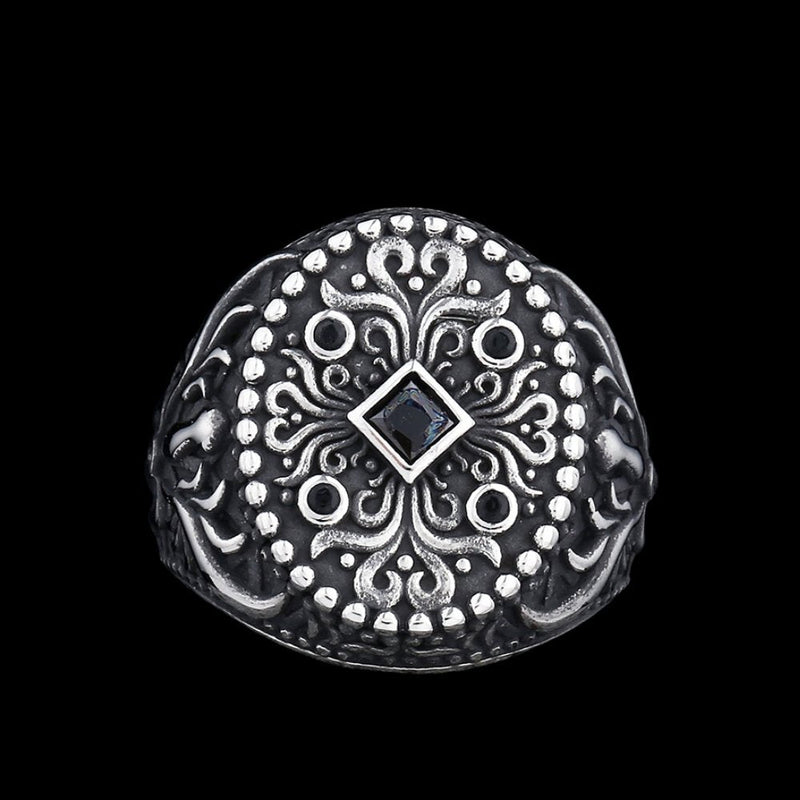Turkish Signet Pattern Totem Ring