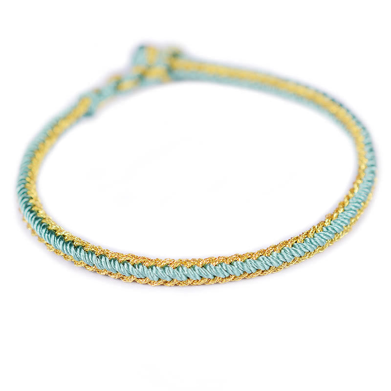 Two-color Handcrafted Eight Thread Peace Knot Red String Bracelet