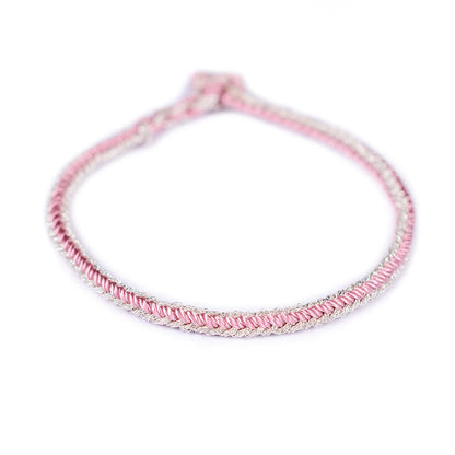 Two-color Handcrafted Eight Thread Peace Knot Red String Bracelet
