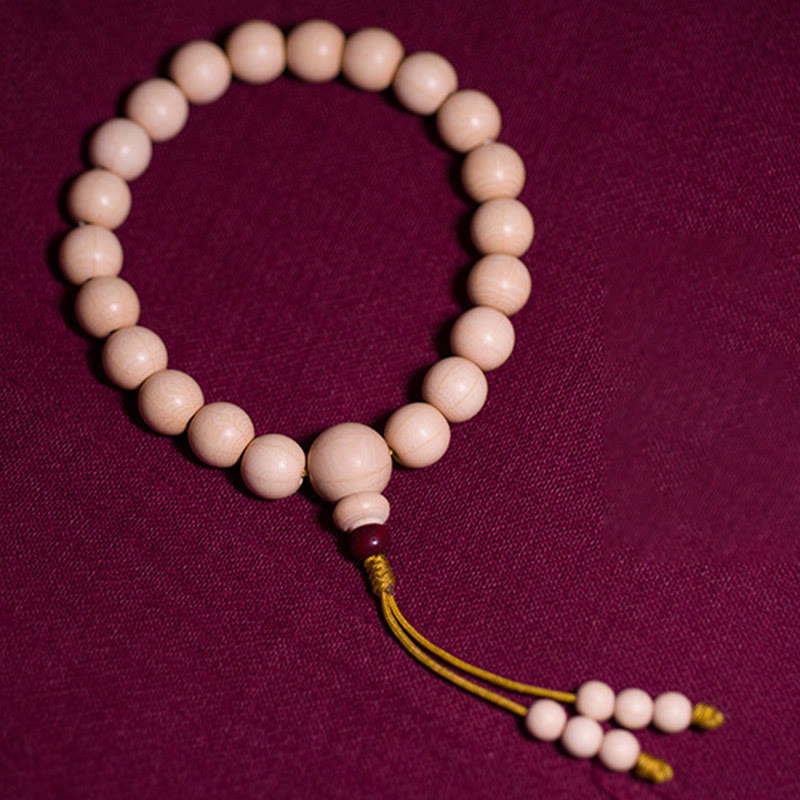 Abelia Biflora Wood Wrist Mala Bracelet 10mm