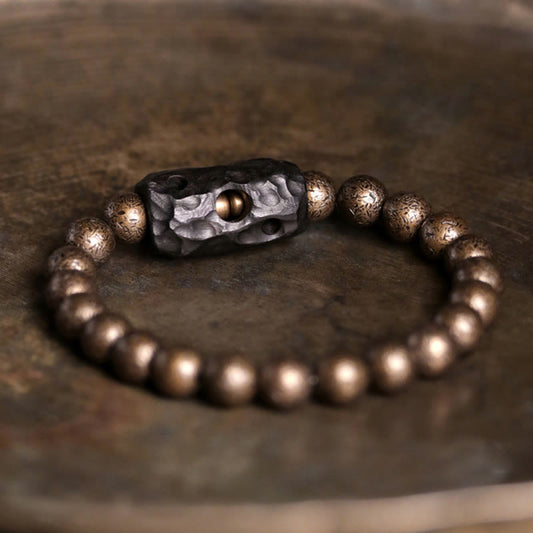 Ebony Wood Copper Balance Spiritual Bracelet 15cm
