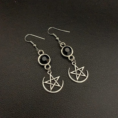 Mystical Pentacle Amulet Drop Earrings