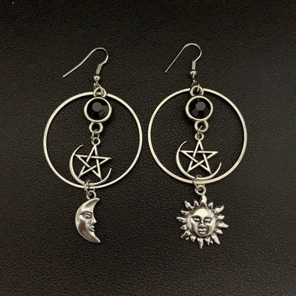Mystical Pentacle Amulet Drop Earrings
