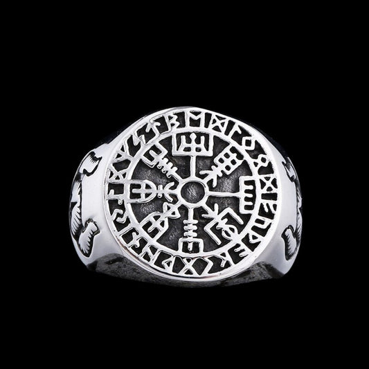 Viking Vegvisir Signet Ring