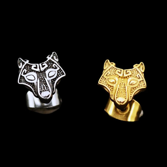 Viking Wolf Stud Earrings