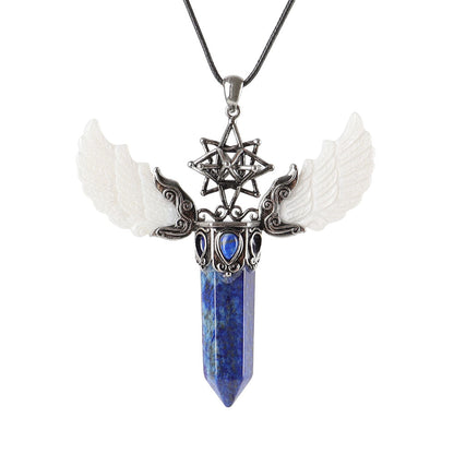 Wing Crystal Pendant 3.1in Spiritual Necklace