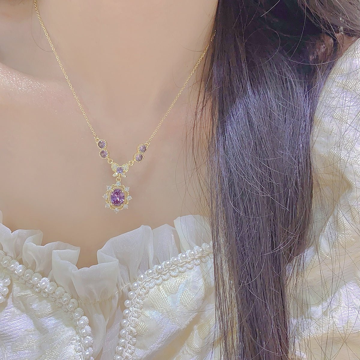 Violet Flutter Necklace