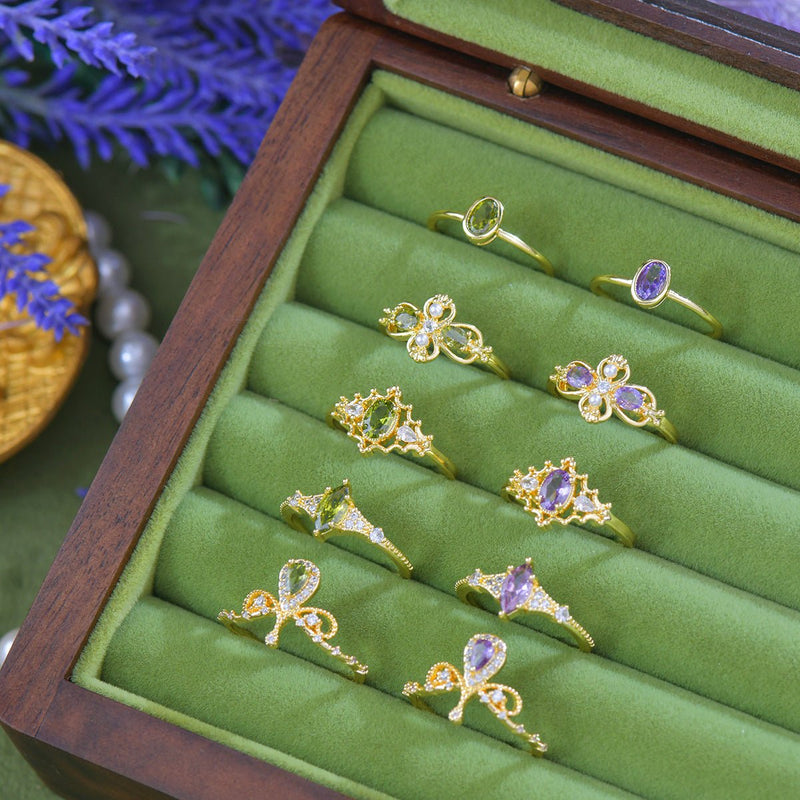 Violet Oval Bezel Ring