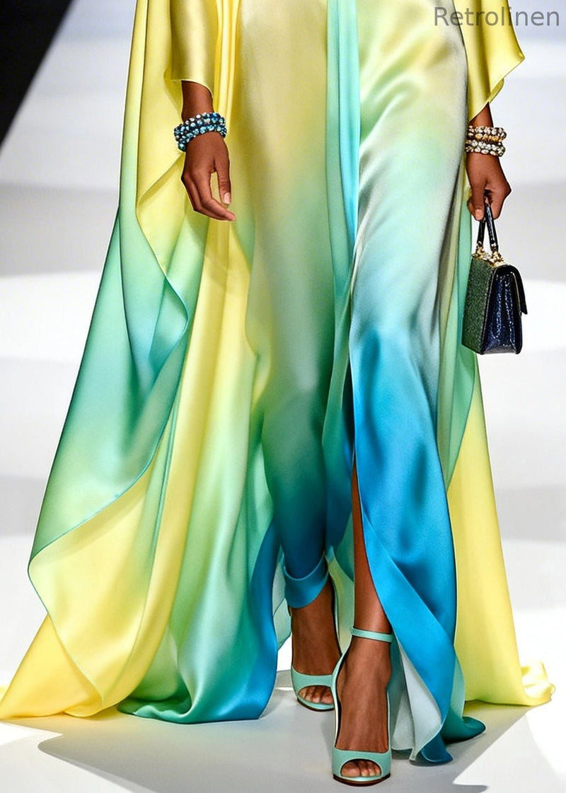 Classy Gradient Color Oversized Chiffon Holiday Dress Summer