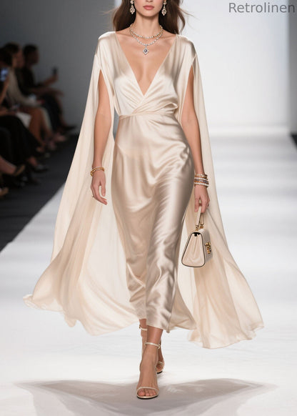 Boutique V Neck Patchwork Chiffon Long Dresses Summer