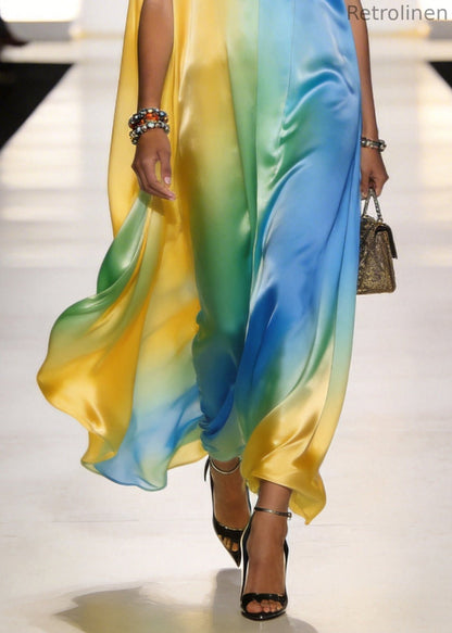 Classy Oversized Tie Dye Chiffon Dresses Sleeveless