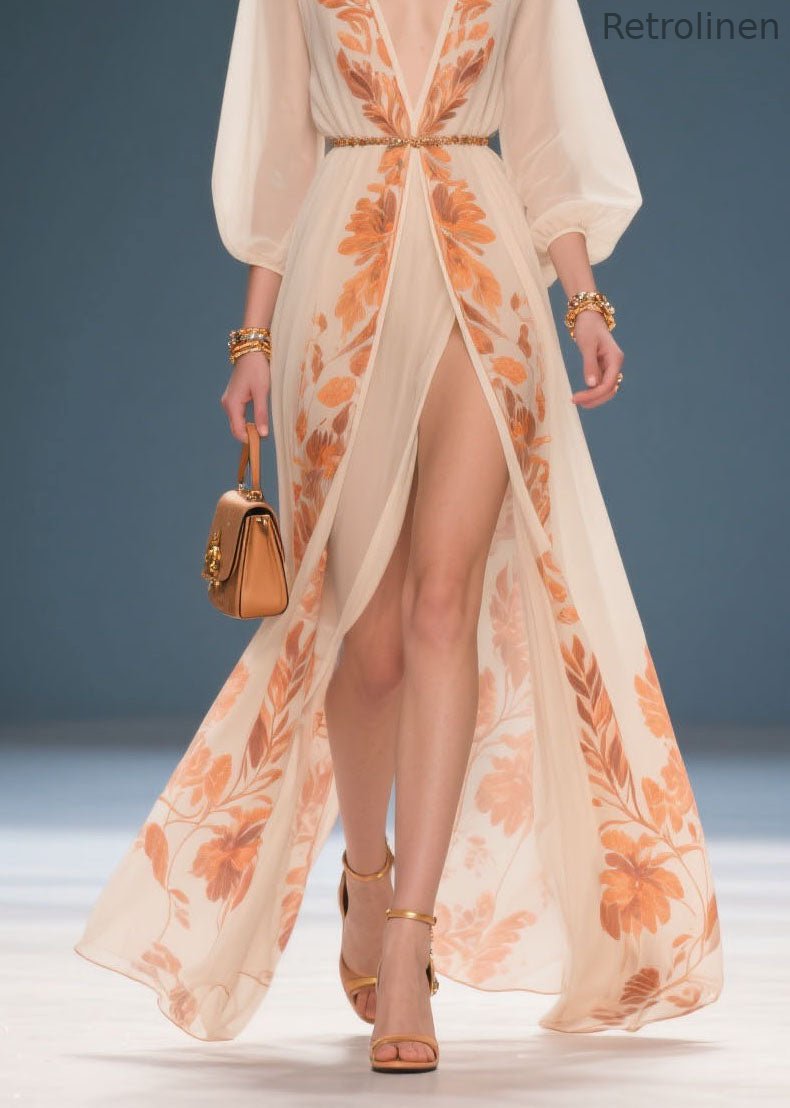 Style V Neck Print Chiffon Beach Sun Protection Cardigan Summer