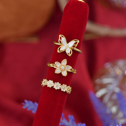 White Mariposa Ring